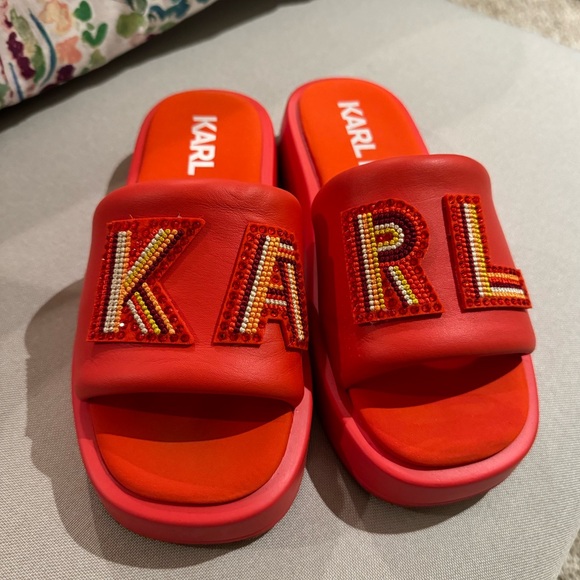 Karl Lagerfeld Slip-On Platform Slide Sandals - Picture 1 of 9